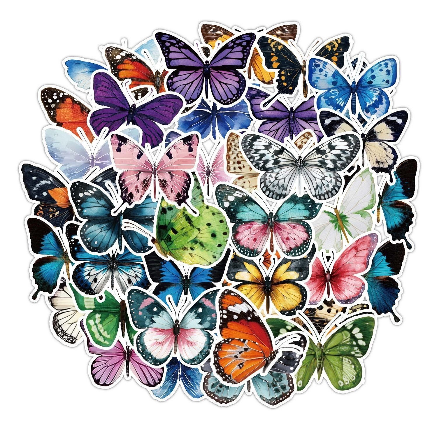 164张原创蝴蝶贴纸ins风手账笔记本电脑行李箱手机日记装饰小图案,文具电教/文化用品/商务用品,贴纸/立体贴纸,淘宝优惠券,粉丝福利购,淘宝优惠卷