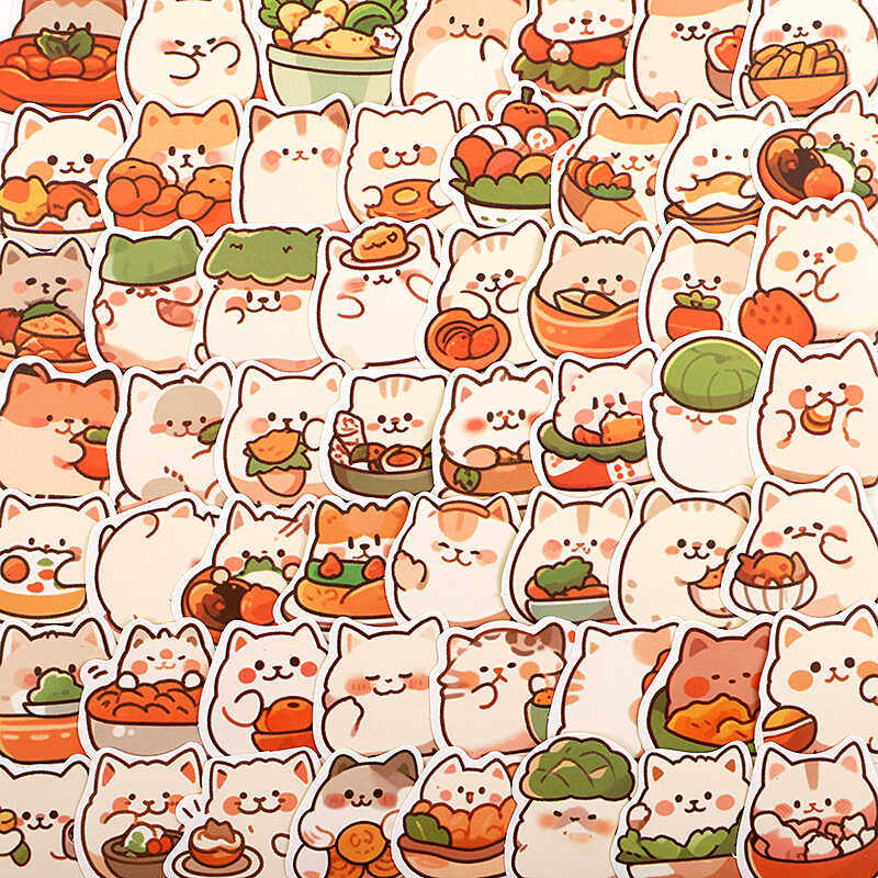 吃货小猫咪贴纸可爱韩版ins手帐日记高颜值装饰可爱动物儿童贴纸,文具电教/文化用品/商务用品,贴纸/立体贴纸,淘宝优惠券,粉丝福利购,淘宝优惠卷