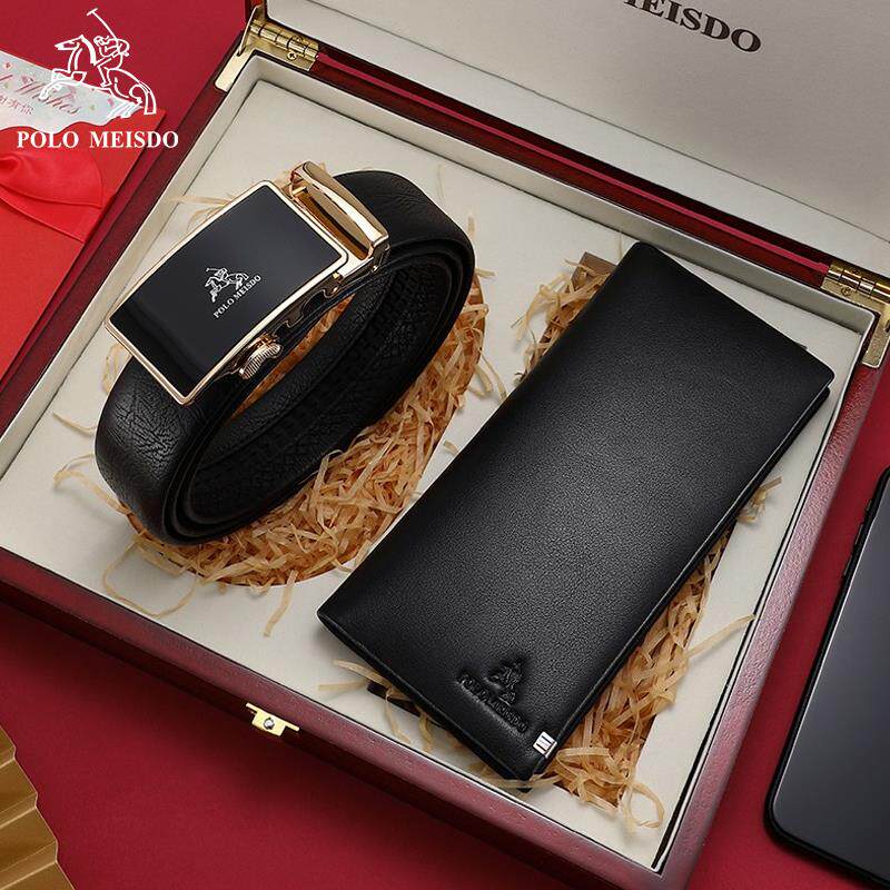 正品保罗美思得男士皮带真皮自动扣2024新款礼盒套装腰带生日礼物
