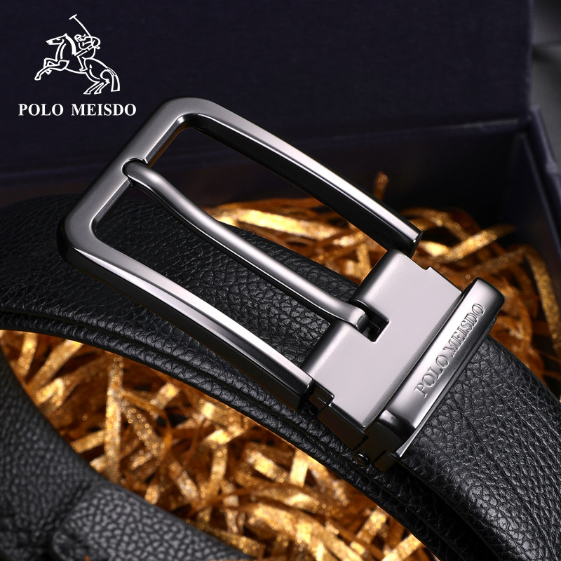 官方正品保罗皮带男真皮2024新款针扣高档腰带男士奢侈品牌裤带潮