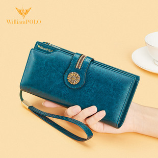 英皇保罗真皮钱包女士2024新款手包女小包手拿包长款皮夹卡包妈妈
