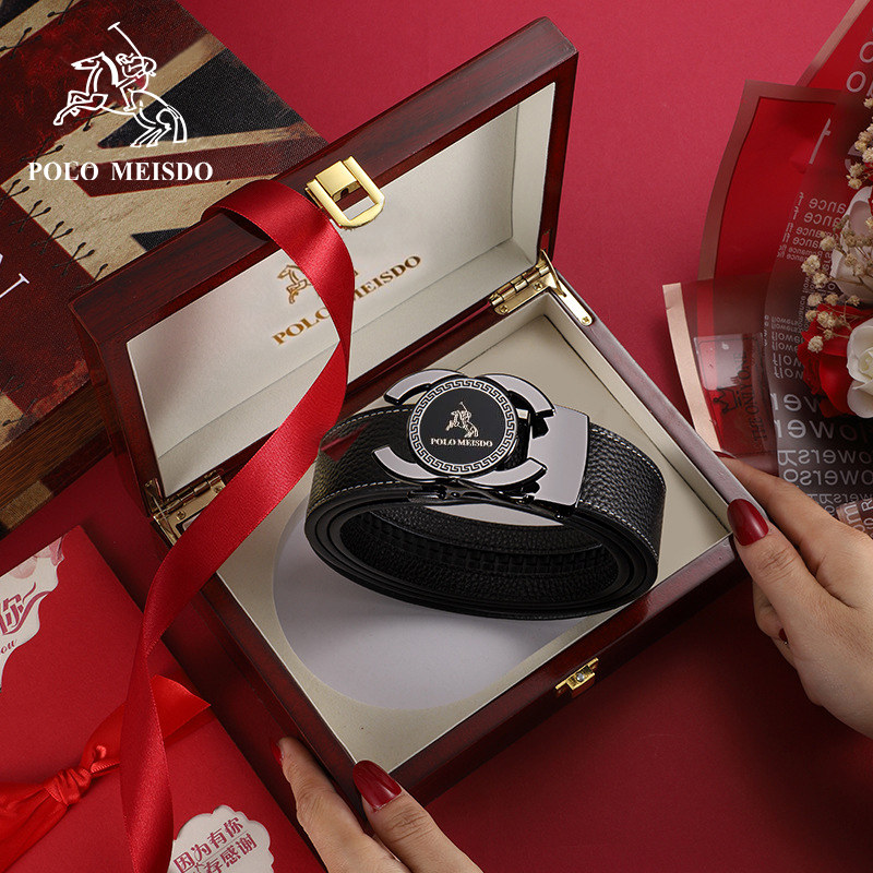官方正品保罗男士皮带男真皮2024新款高档腰带男式奢侈品商务裤带