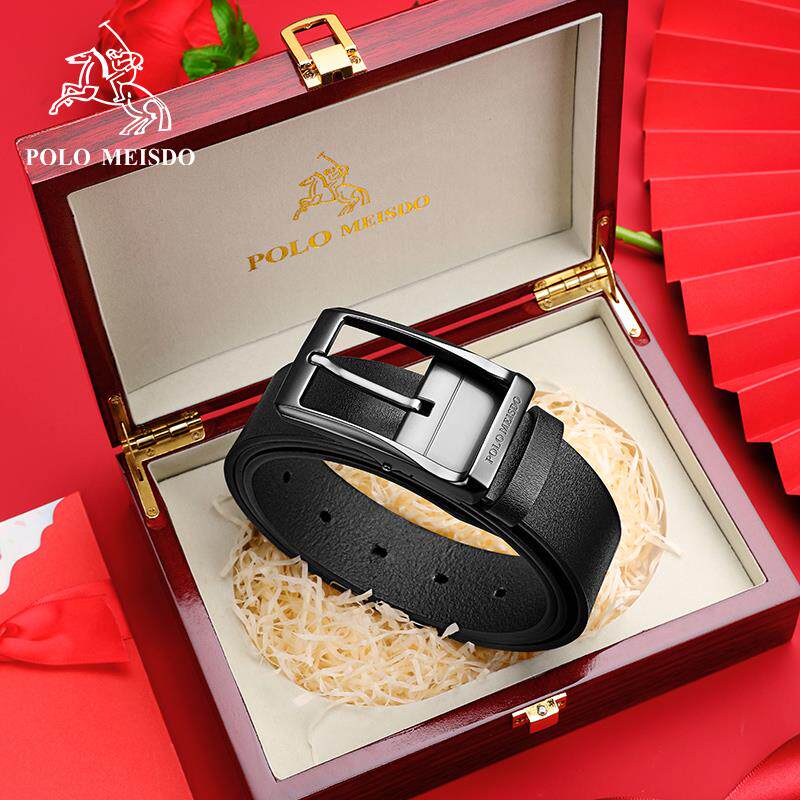 官方正品保罗美思得针扣皮带男真皮裤带休闲牛皮奢侈品牌腰带男士