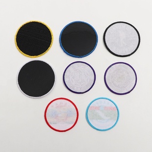 织唛校标章仔校服姓名牌背胶数码热转印锁边刺绣章魔术贴章衣袖标