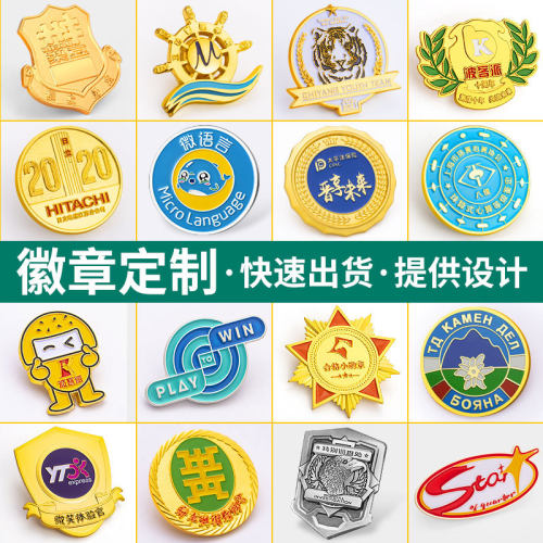 徽章定制儿童金属胸章定做胸牌校徽班徽胸针荣誉勋章学生奖品奖牌