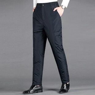 保暖棉裤 外穿加厚高腰中老年白鸭绒宽松休闲加大码 男冬季 羽绒裤