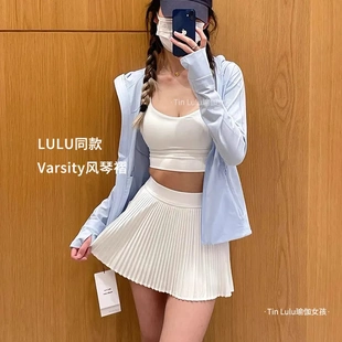 lulu同款Varsity 女士风琴褶高腰网球裙速干芯吸百褶短裙户外运动