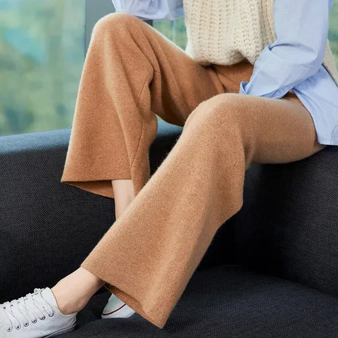 直筒休闲长裤外穿针织阔腿裤宽松新款拖地裤显瘦高腰韩版女羊毛,女装/女士精品,休闲裤,淘宝优惠券,粉丝福利购,淘宝优惠卷