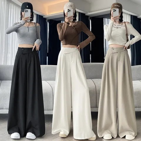 显瘦秋季阔腿裤设计感2025气质高腰西装百搭女休闲新款设计感垂感,女装/女士精品,休闲裤,淘宝优惠券,粉丝福利购,淘宝优惠卷