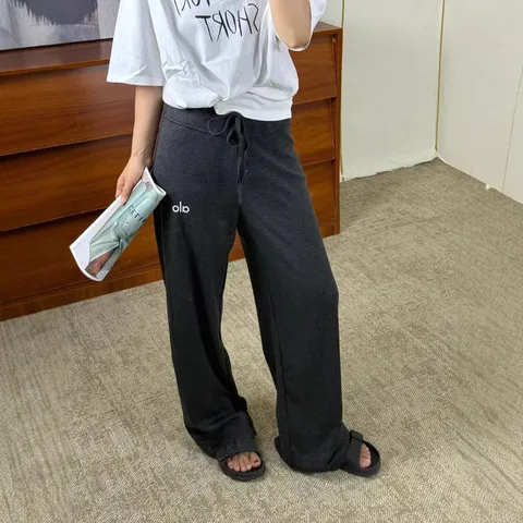 长裤新款alo25宽松同款休闲显瘦女糯米垂感秋裤字母舒适阔腿直筒,女装/女士精品,休闲裤,淘宝优惠券,粉丝福利购,淘宝优惠卷