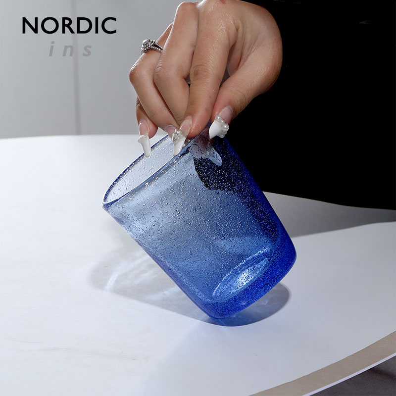 泡泡杯哥本哈根蓝原矿硝子酒杯