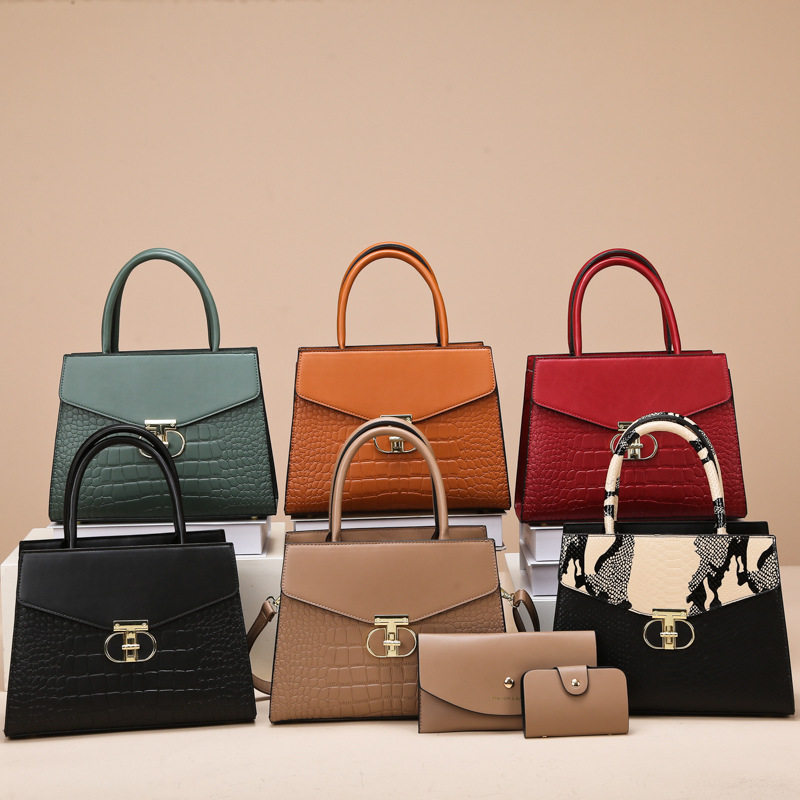 跨境womanbags跨境外贸女包2024新款石头纹多件套女包单肩斜跨手