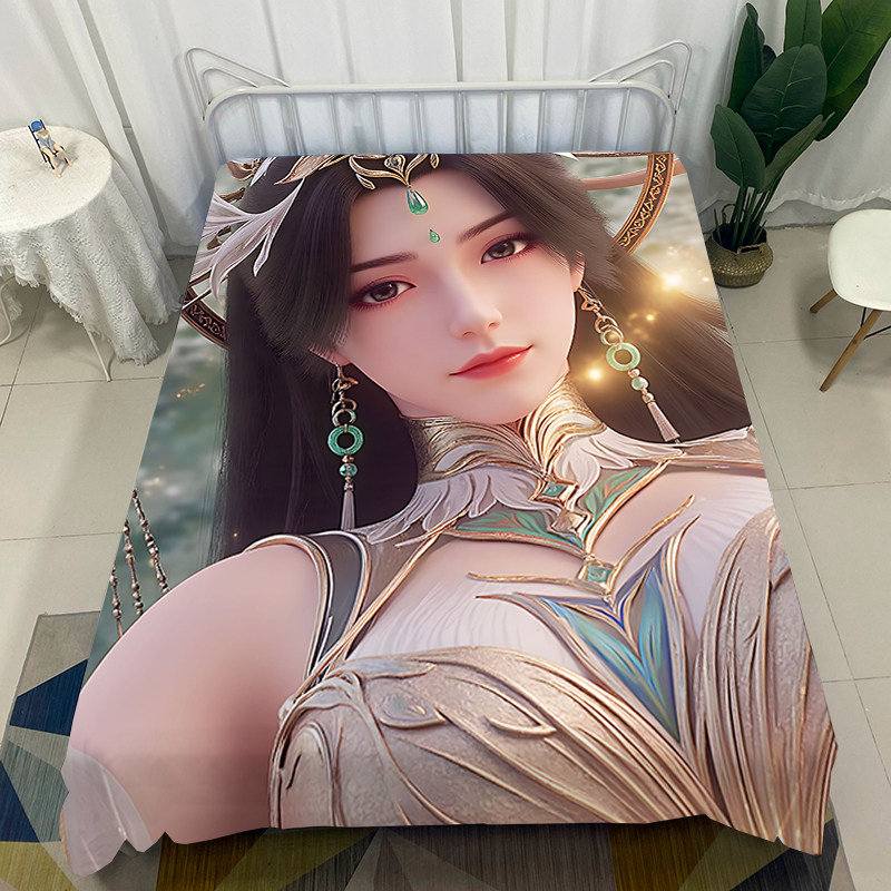 来图定制柳神床单动漫完美世界家用床笠被单宿舍国漫AI床垫保护套,床上用品,床单定制定做,淘宝优惠券,粉丝福利购,淘宝优惠卷