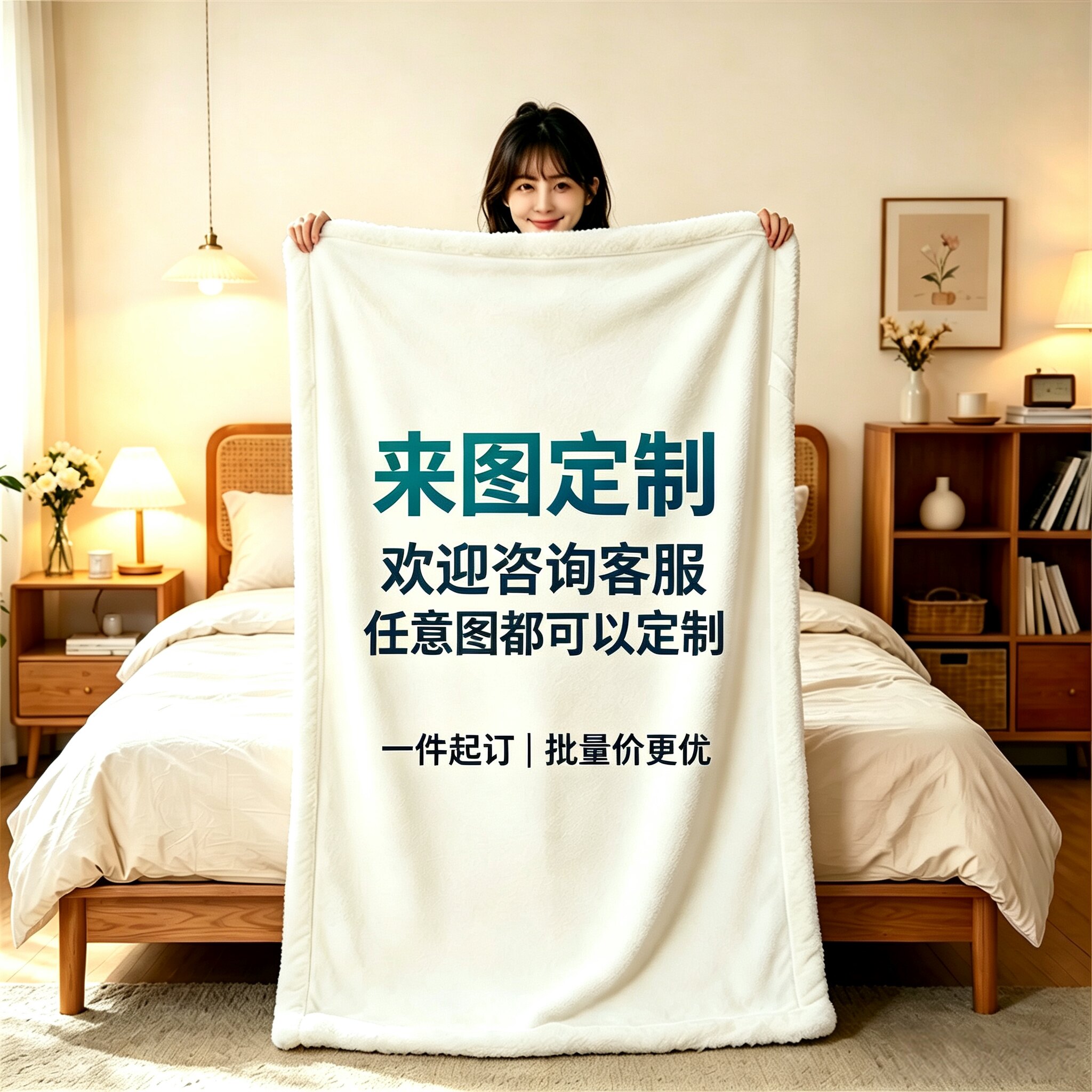 来图定制双层羊羔绒毛毯加厚保暖一件起订批量价优四季空调毯家用