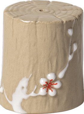 陶瓷盖置中式桌面树桩卷轴装饰品