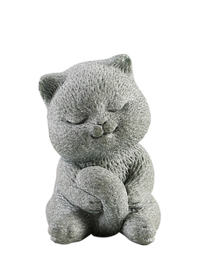 青砂石鱼缸造景可爱桌面小猫咪