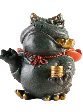 石材招财新中式茶几金蟾摆件