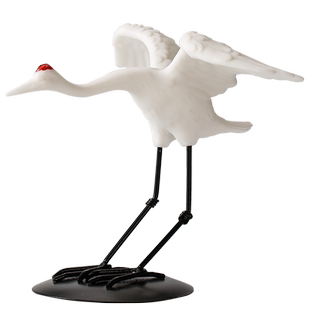 创意陶瓷工艺品仙鹤摆件茶桌茶台办公室桌面家居客厅软装盆栽造景