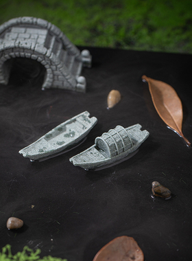 青砂石造景中式盆栽小船假山装饰