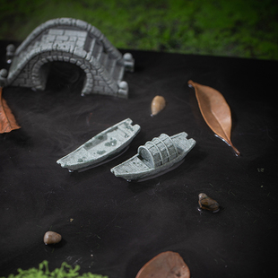 中式乌篷船迷你小摆件茶宠创意小舟园艺鱼缸造景微缩沙盘小船装饰