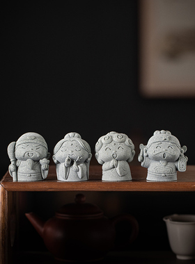 青砂石招财可爱桌面妈祖寿星月老