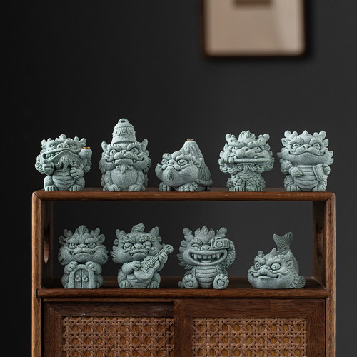 创意龙生九子萌宠茶玩桌面摆件