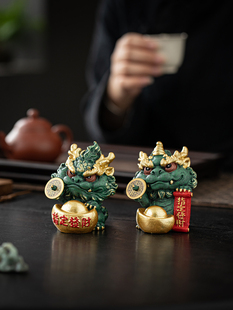 国潮招财貔貅一对摆件创意指定发财元宝开业乔迁礼品书房桌面装饰