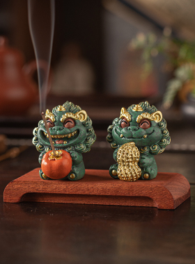 创意瑞兽好柿花生桌面装饰高级感