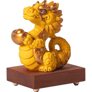 国潮可爱祥龙献瑞招财摆件定制logo办公室桌面公司伴手礼客厅装饰