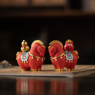 创意可旋转福禄福袋马桌面摆件家居客厅玄关装饰品马上发财送礼品