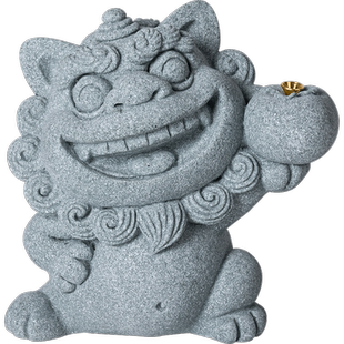 创意举柿无双香薰炉香插狮子摆件中式鼎力相助风狮爷茶宠摆件摆设