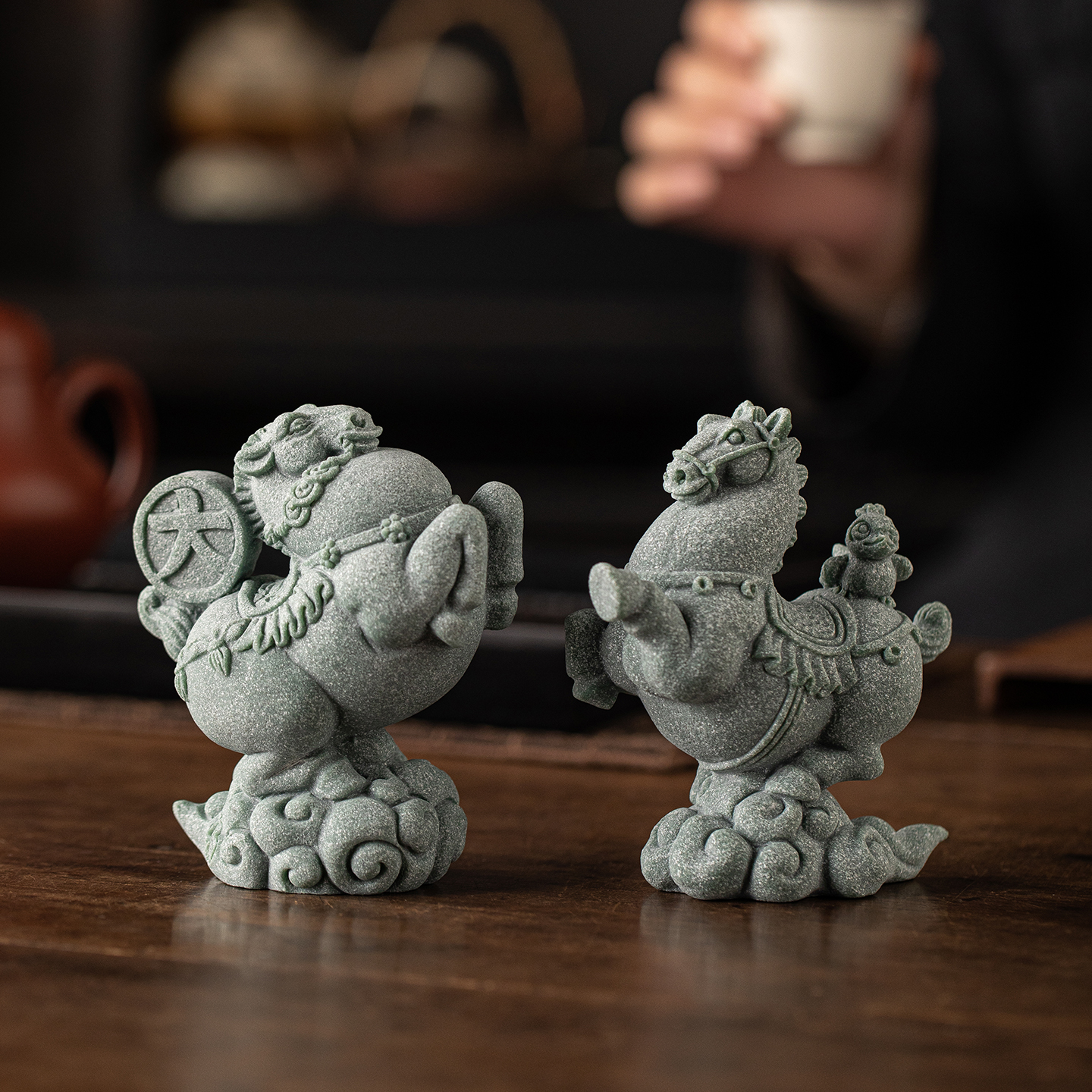 国潮马上有大钱马上封侯桌面摆件