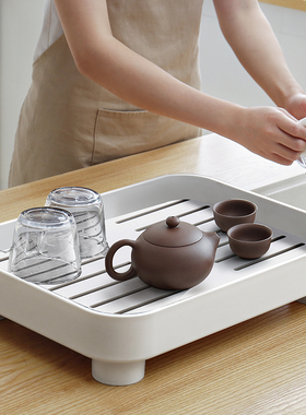 茶盘托盘家用2024新款客厅家用小型茶台茶具功夫干泡沥水单独茶杯