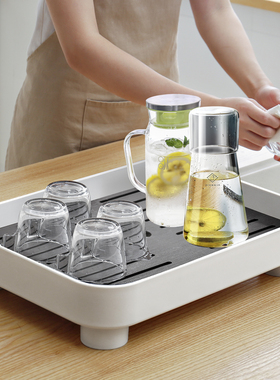 杯子收纳置物架水杯架子茶杯放茶具盒托盘沥水咖啡储物家用桌面