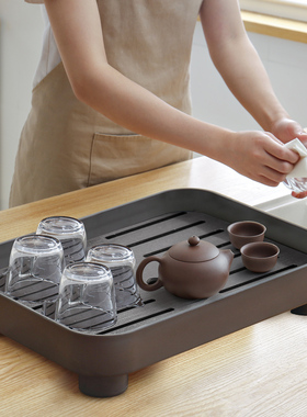 茶盘托盘家用2024新款客厅家用小型茶台茶具功夫干泡沥水单独茶杯