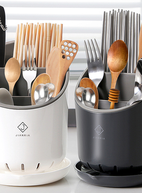 筷子收纳盒放勺子筒篓筷笼免打孔家用厨房台面沥水2023新款高档桶