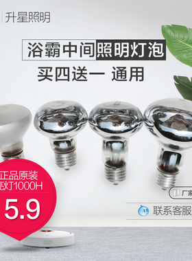 浴霸照明 中间节能5WLED灯钨丝灯40W220v螺口防水防爆灯泡 浴室