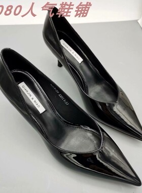 黑色7公分高跟鞋女细跟中跟2020性感职业工作鞋尖头单鞋女