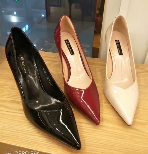 高跟鞋百搭韩版漆皮高跟鞋百搭