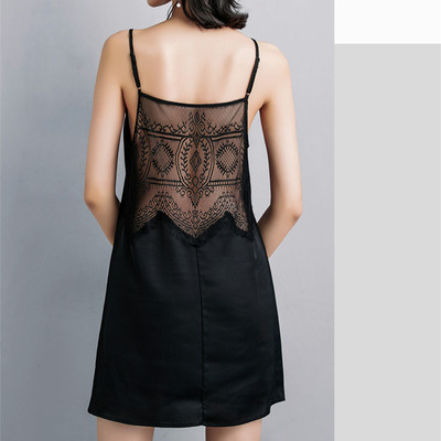 中长款蕾丝醋酸吊带裙性感