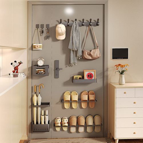 磁吸置物架壁挂入户门后收纳