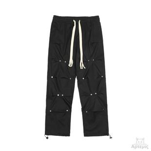 男式 高街松紧腰阔腿裤 Mens Pants 创意褶皱休闲裤 Pleated Casual