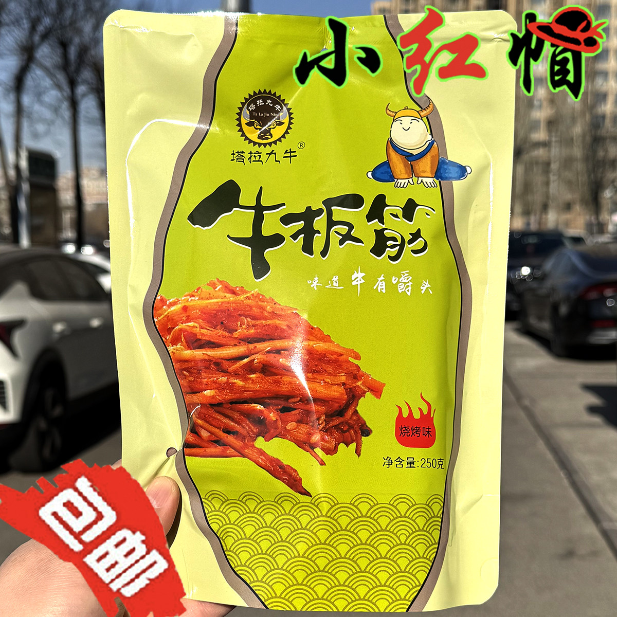 包邮 塔拉九牛牛板筋香辣烧烤味250克独立包装内蒙古特产零食小吃