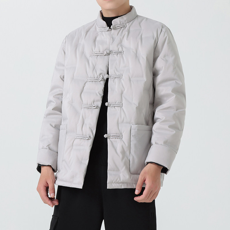 男士羽绒服冬装外套风立领盘扣保暖唐装黑金羽绒服1170-p215,男装羽绒服,电商A016