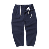 棉麻休闲长裤男青年松紧腰门禁拉链直筒裤大码潮牌九分裤8011-P55，男装休闲裤，电商A016