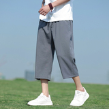 风冰丝裤男裤子夏季大码宽松直筒裤休闲裤七分裤潮8267-p45，男装休闲裤，电商A016
