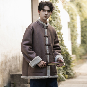 风皮毛一体羊羔毛夹克棉服男款冬季加厚羊羔绒外套1203p158图片