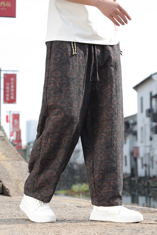 风男长裤新款休闲裤哈伦裤子直筒大码纯棉九分裤A016-8256P75,男装休闲裤,电商A016