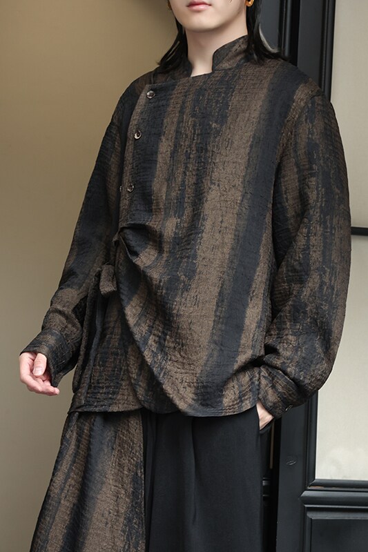夹克秋冬男女新款长袖外套风大码棉麻上衣休闲汉服装1187-P70,男装夹克,电商A016