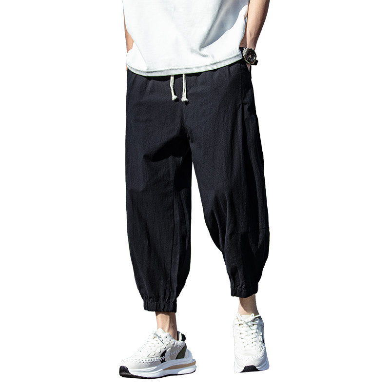 休闲裤男士春夏灯笼裤宽松大码潮流棉麻裤束脚七分裤8017-p50,男装牛仔裤,电商A016